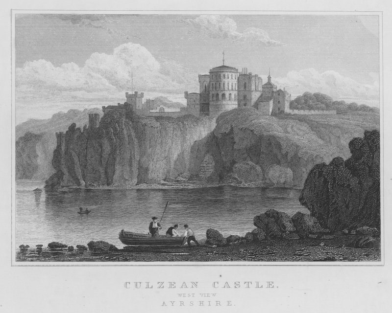 Castelo de Culzean, Vista Oeste, Ayrshire (gravura) de Thomas Hosmer Shepherd