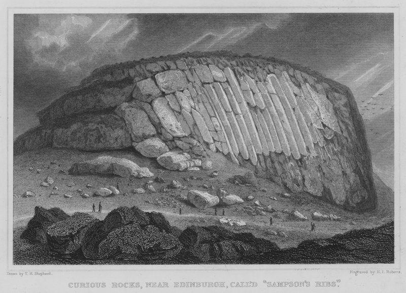 Curious Rocks, perto de Edimburgo, chamado Sampson