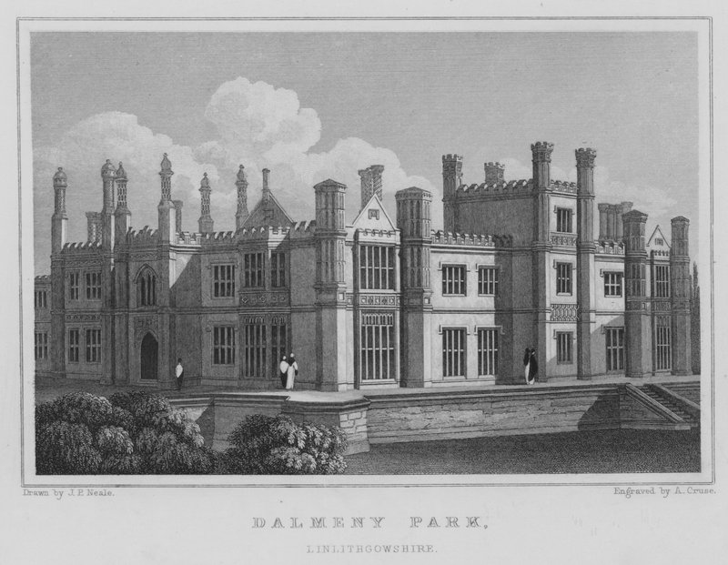 Dalmeny Park, Linlithgowshire (gravura) de Thomas Hosmer Shepherd