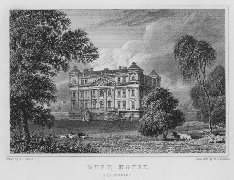 Duff House, Banffshire (gravura) de Thomas Hosmer Shepherd