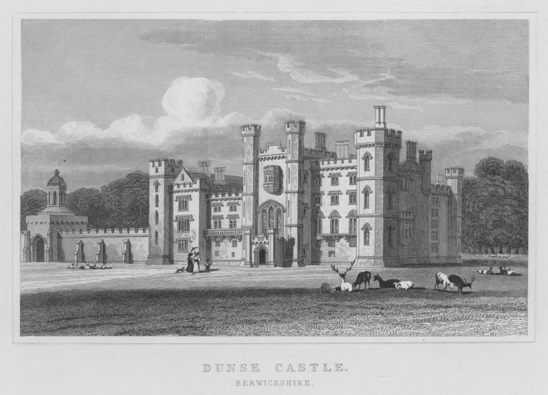 Castelo de Dunse, Berwickshire (gravura) de Thomas Hosmer Shepherd