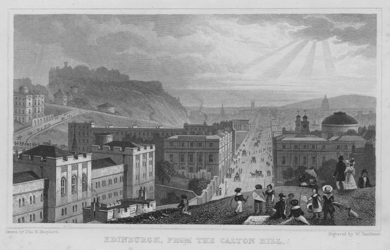 Edimburgo, do monte Calton (gravura) de Thomas Hosmer Shepherd