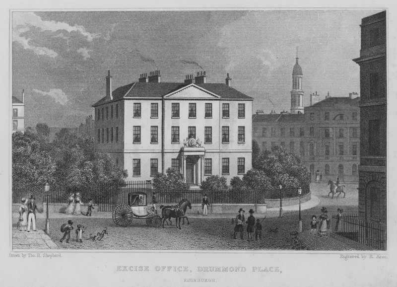 Excise Office, Drummond Place, Edinburgh (gravura) de Thomas Hosmer Shepherd