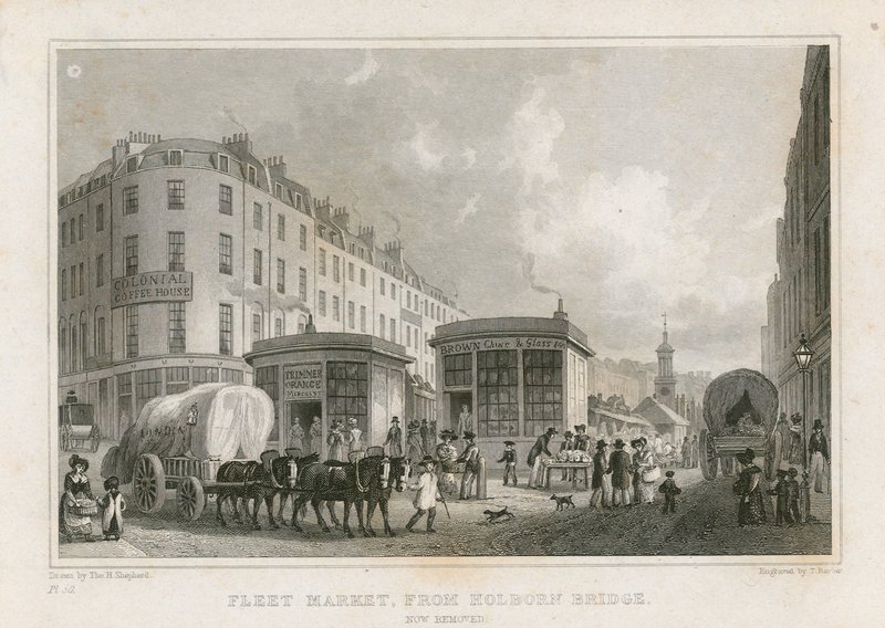Mercado da Frota da Ponte Holborn (agora removido) de Thomas Hosmer Shepherd