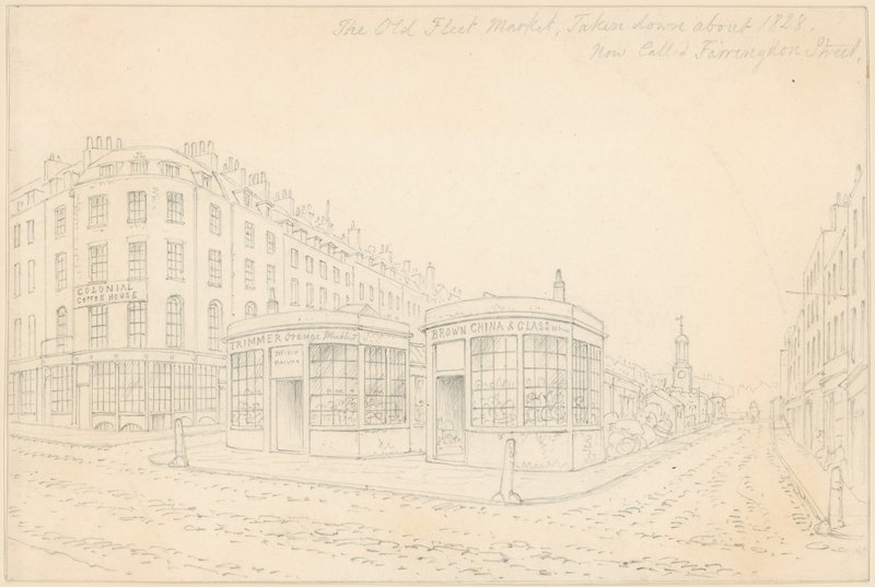 Mercado da Frota da Ponte Holborn (agora removido) de Thomas Hosmer Shepherd