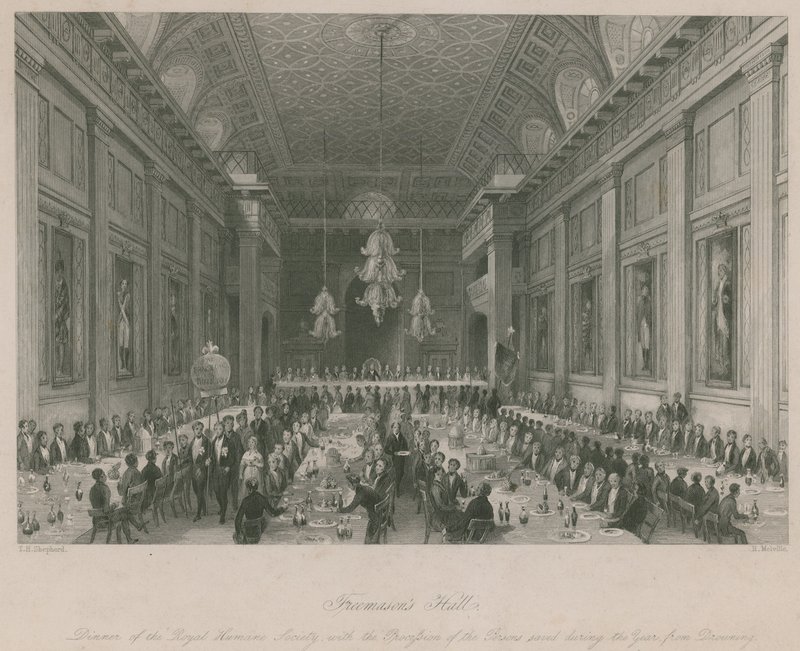Salão do Maçom; Jantar da Royal Humane Society de Thomas Hosmer Shepherd
