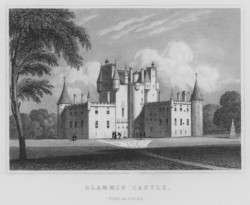 Castelo Glammis, Forfarshire (gravura) de Thomas Hosmer Shepherd