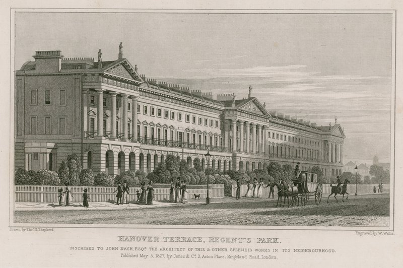 Terraço de Hanover, Regent&39;s Park, Londres de Thomas Hosmer Shepherd