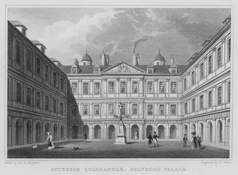 Quadrilátero Interior, Holyrood Palace (gravura) de Thomas Hosmer Shepherd