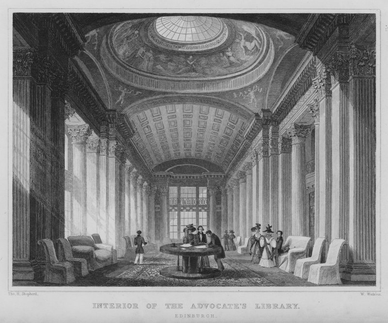 Interior da Biblioteca do Advogado, Edimburgo (gravura) de Thomas Hosmer Shepherd