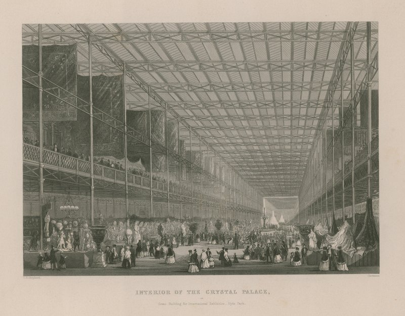 Interior do Palácio de Cristal (gravura) de Thomas Hosmer Shepherd