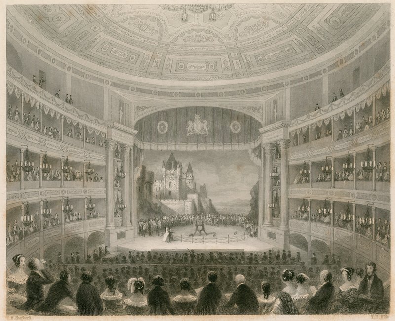 Vista interior, de, drury, pista, teatro, londres de Thomas Hosmer Shepherd