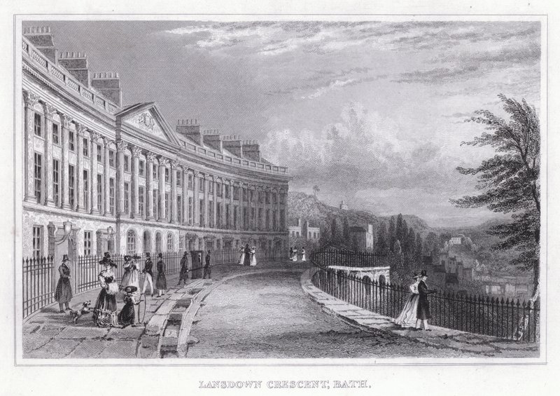 Lansdown Crescent, Bath (gravura) de Thomas Hosmer Shepherd