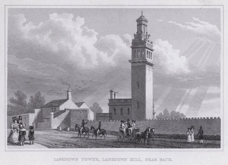 Lansdown Tower, Lansdown Hill, perto de Bath (gravura) de Thomas Hosmer Shepherd