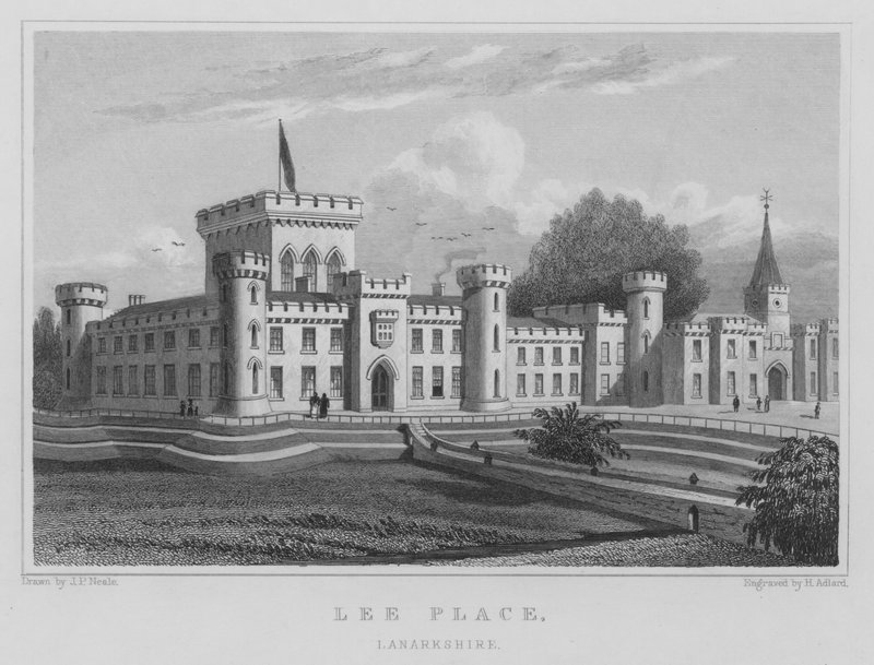 Lee Place, Lanarkshire (gravura) de Thomas Hosmer Shepherd