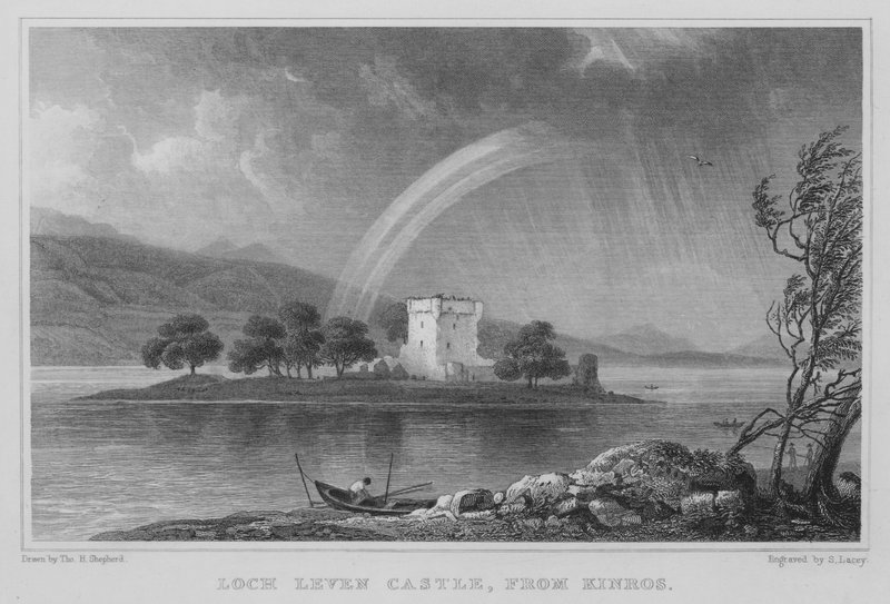 Loch Leven Castle, de Kinros (gravura) de Thomas Hosmer Shepherd