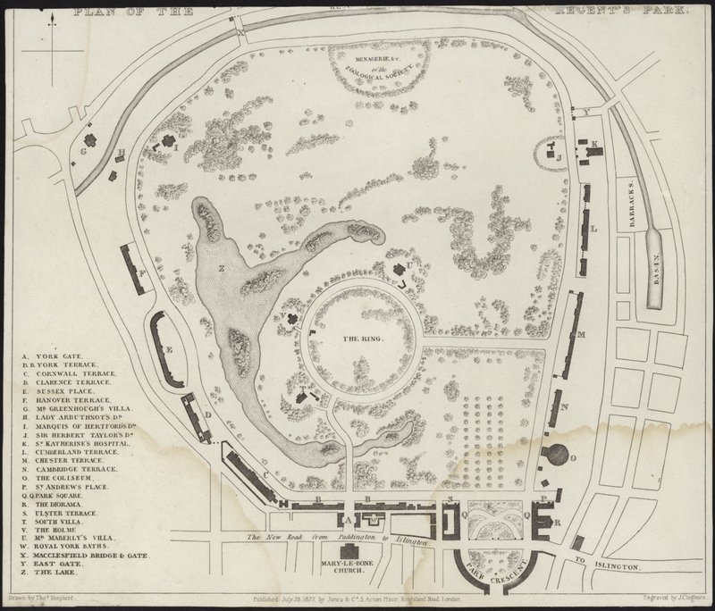 Mapa de Regent&39;s Park de Thomas Hosmer Shepherd