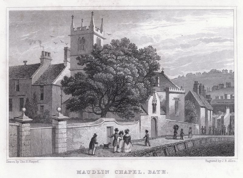 Capela Maudlin, Banho (gravura) de Thomas Hosmer Shepherd