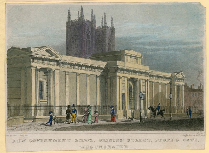 Novo Governo Mews, Princes &39;Street, Portão da História, Westminster, Londres de Thomas Hosmer Shepherd