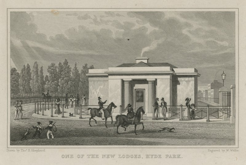 Uma das novas lojas, Hyde Park, Londres de Thomas Hosmer Shepherd