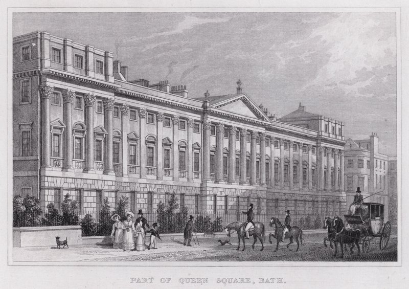 Parte de Queen Square, Bath (gravura) de Thomas Hosmer Shepherd