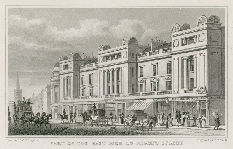 Parte do lado leste da Regent Street, Londres de Thomas Hosmer Shepherd