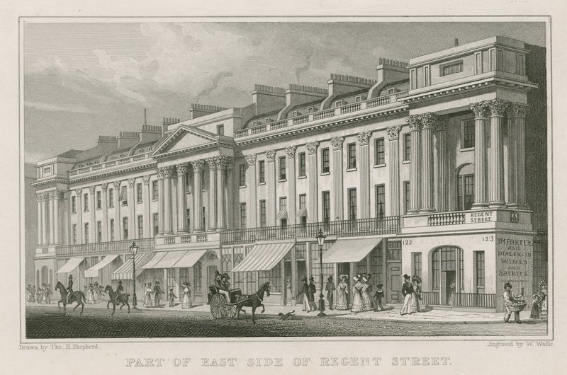 Parte do lado leste da Regent Street, Londres de Thomas Hosmer Shepherd