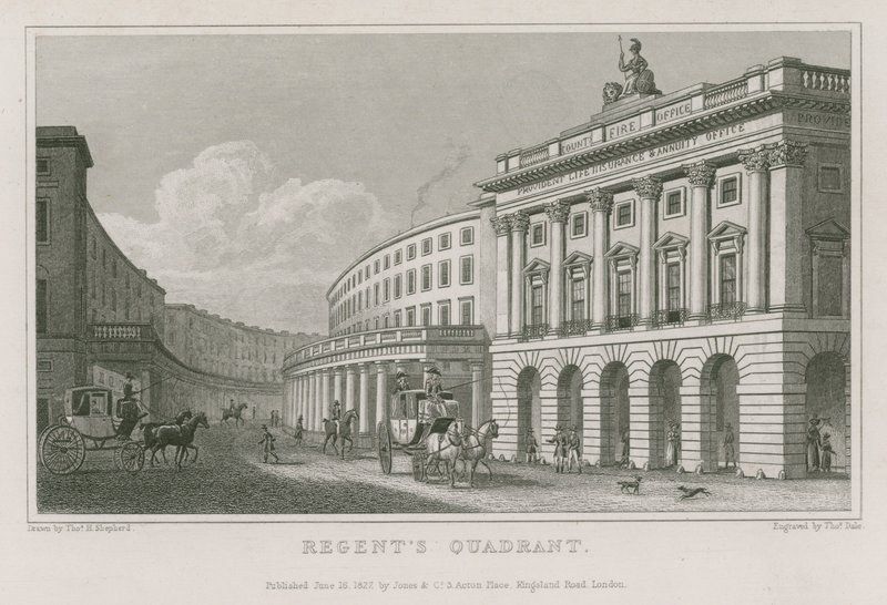 Quadrante, Regent Street, Londres de Thomas Hosmer Shepherd