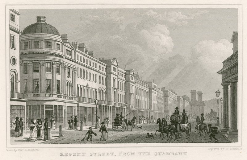 Regent Street, Londres, do Quadrante de Thomas Hosmer Shepherd
