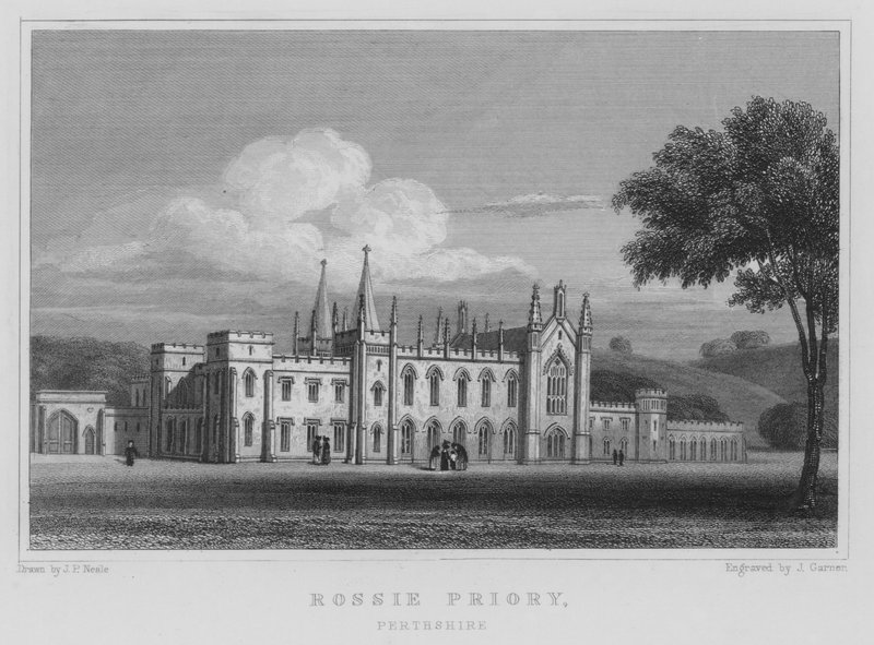Rossie Priory, Perthshire (gravura) de Thomas Hosmer Shepherd