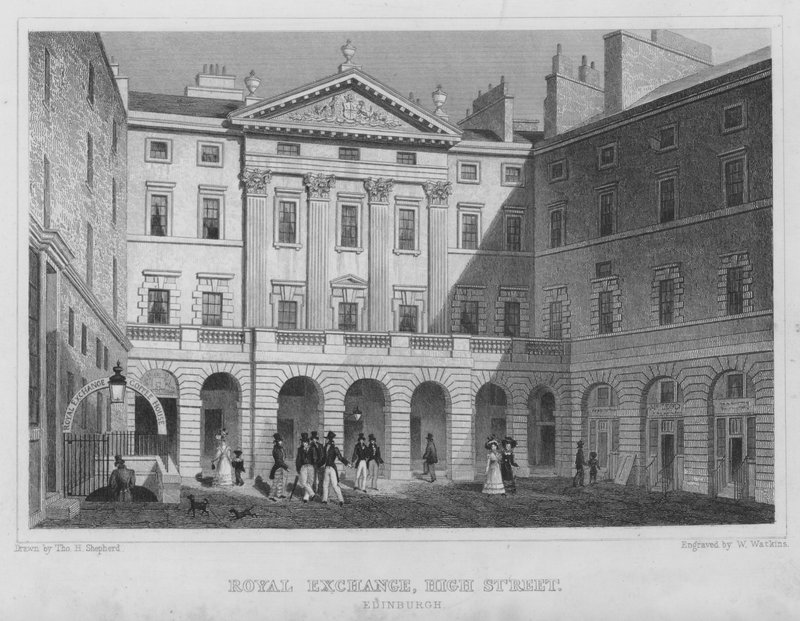 Royal Exchange, High Street, Edinburgh (gravura) de Thomas Hosmer Shepherd