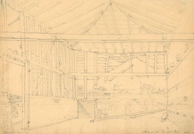 Galpão no Regent&39;s Park, datado de 1812 de Thomas Hosmer Shepherd