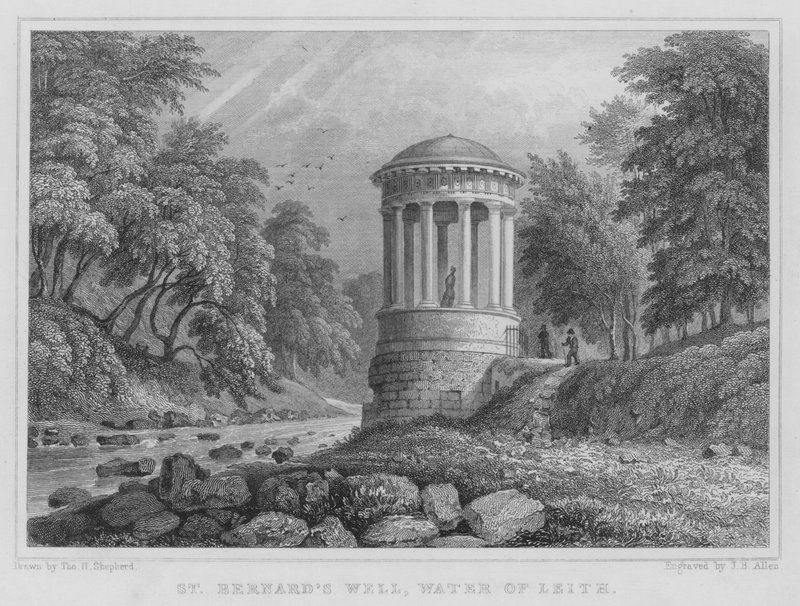 Poço de São Bernardo, Água de Leitão (gravura) de Thomas Hosmer Shepherd