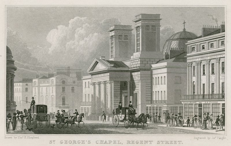Capela de São Jorge, Regent Street, Londres de Thomas Hosmer Shepherd