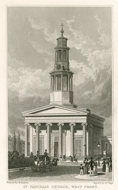 Igreja de St Pancras, frente oeste de Thomas Hosmer Shepherd
