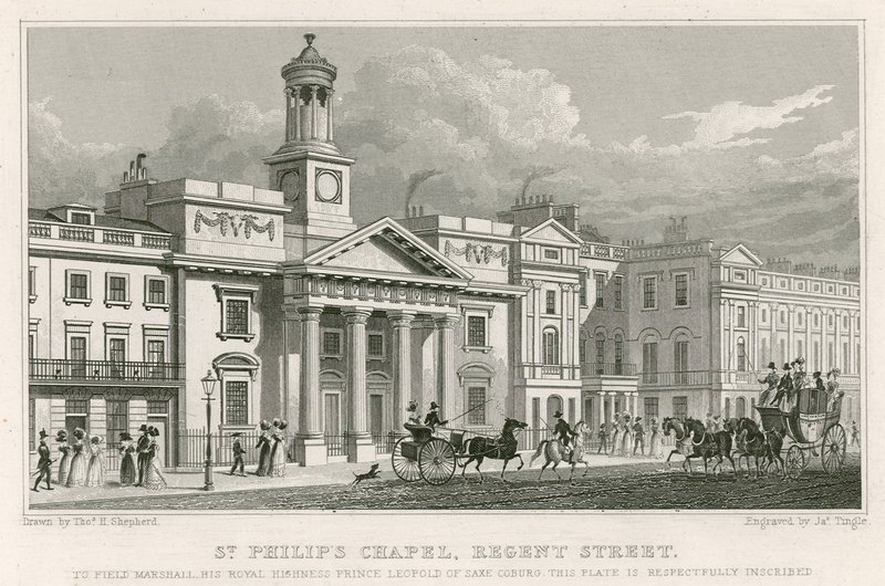 Capela de São Filipe, Regent Street, Londres de Thomas Hosmer Shepherd