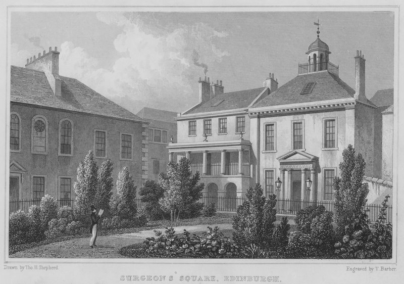 Praça do Cirurgião, Edimburgo (gravura) de Thomas Hosmer Shepherd