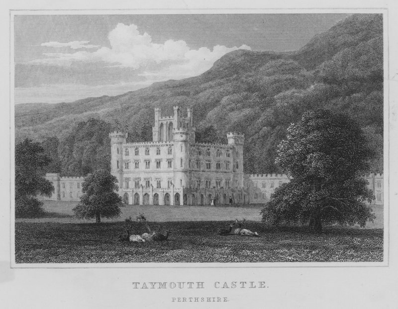 Castelo de Taymouth, Perthshire (gravura) de Thomas Hosmer Shepherd