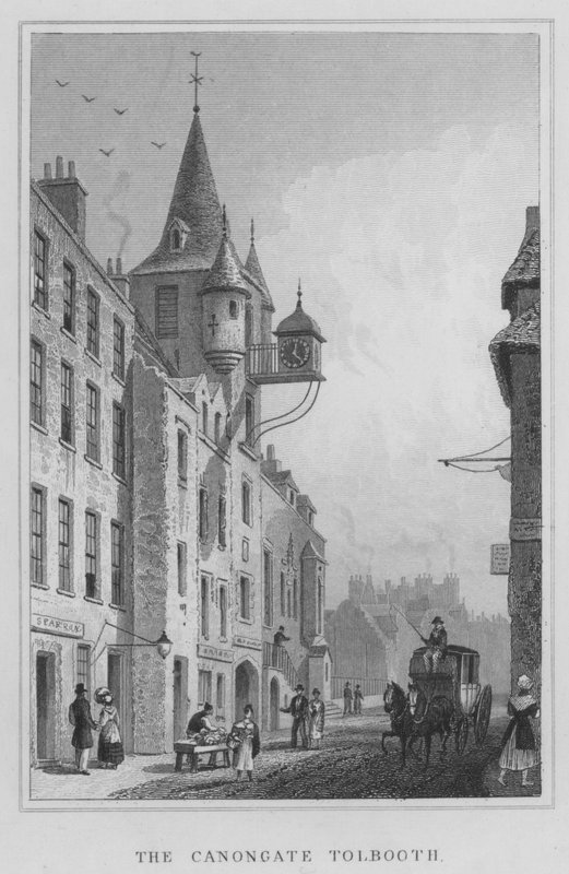 O Tolbooth Canongate (gravura) de Thomas Hosmer Shepherd