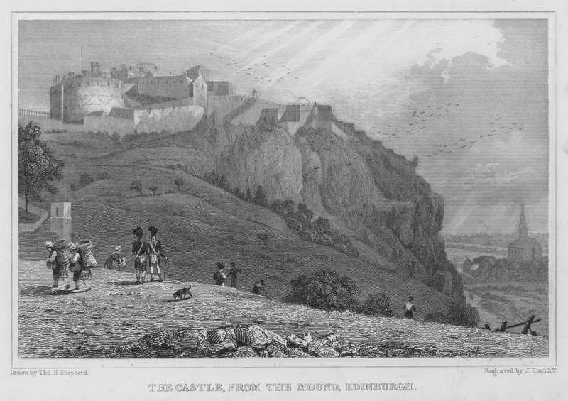 O Castelo, do Monte, Edimburgo (gravura) de Thomas Hosmer Shepherd
