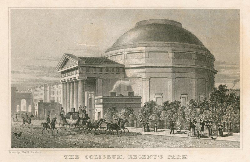 O, colosseum, regente, parque, londres de Thomas Hosmer Shepherd