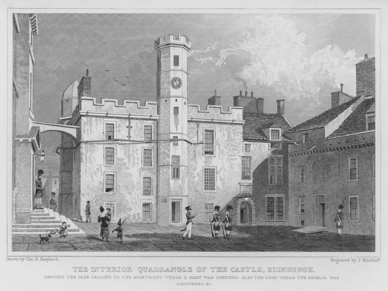 O Quadrilátero Interior do Castelo, Edimburgo (gravura) de Thomas Hosmer Shepherd