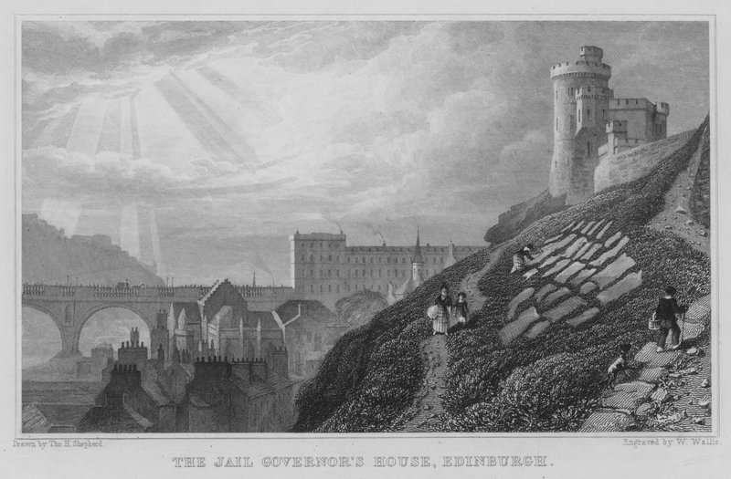 A Casa do Governador da Prisão, Edimburgo (gravura) de Thomas Hosmer Shepherd