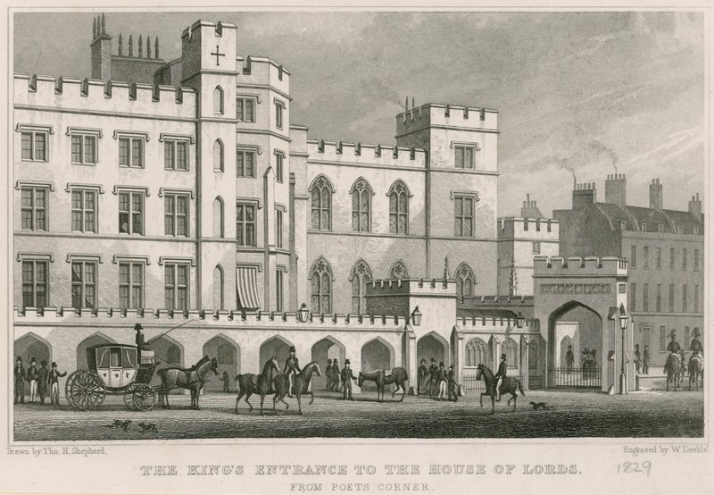 Entrada do rei para a Câmara dos Lordes, Westminster, Londres de Thomas Hosmer Shepherd