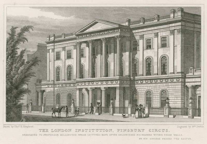 A instituição de Londres, Finsbury Circus de Thomas Hosmer Shepherd