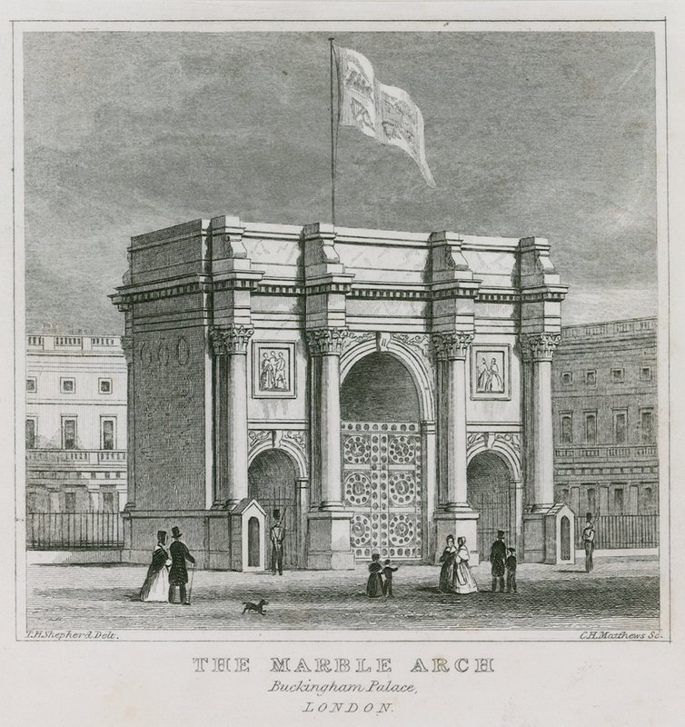 O arco de mármore, palácio de buckingham de Thomas Hosmer Shepherd