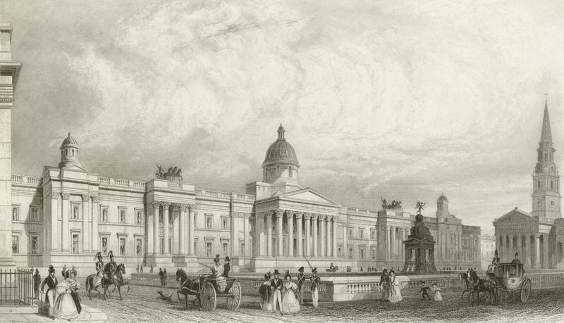 A nova galeria nacional, Trafalgar Square, Londres de Thomas Hosmer Shepherd