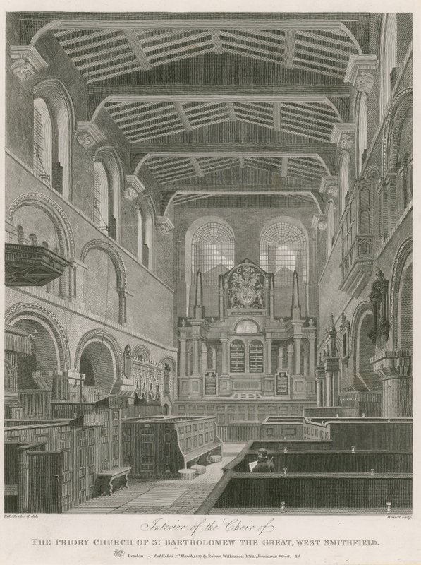 O Priorado Igreja de São Bartolomeu, o Grande, West Smithfield de Thomas Hosmer Shepherd