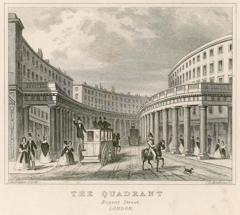 O Quadrante, Regent Street, Londres de Thomas Hosmer Shepherd