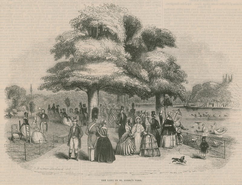 O lago no parque de St James de Thomas Hosmer Shepherd
